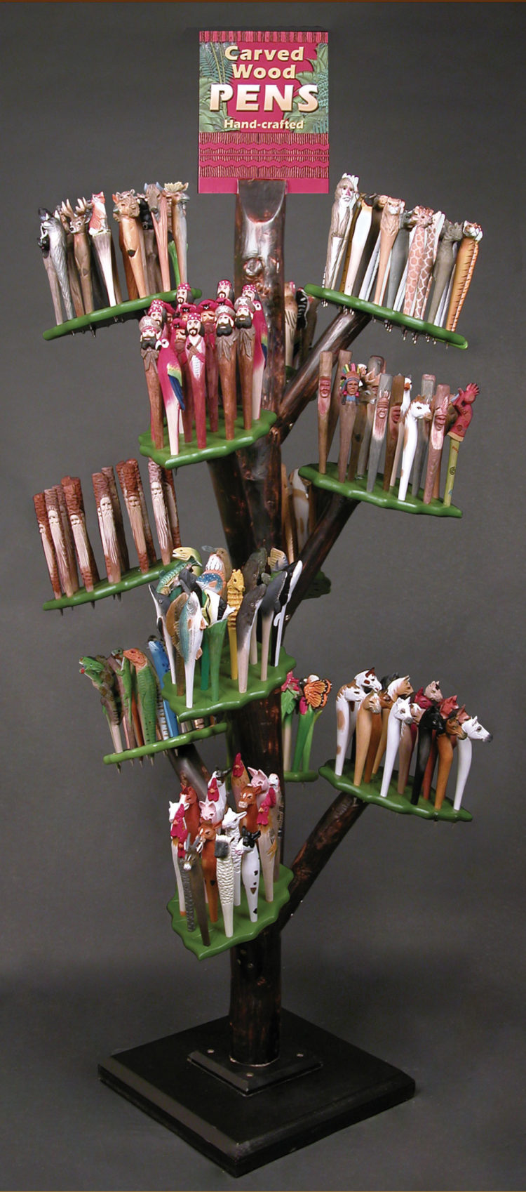 Carved Wood Pen Floor Tree Merchandising Deal
