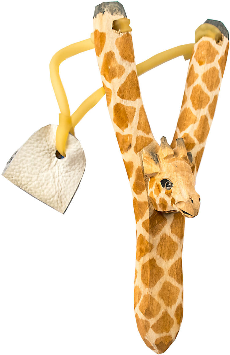 Hand-Carved Animal Slingshot, Giraffe