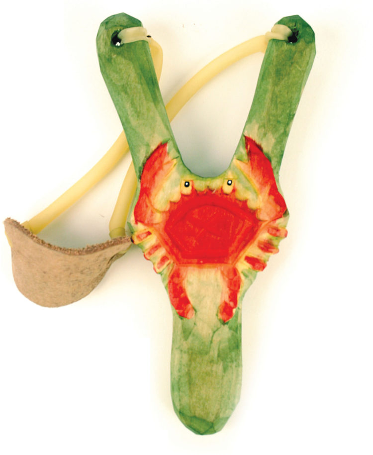 Hand-Carved Animal Slingshot, Crab