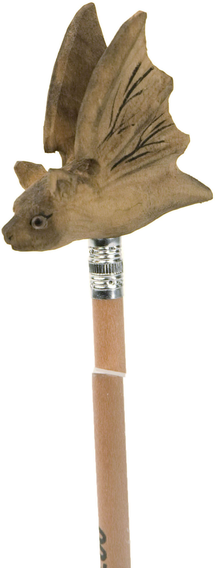 Hand Carved Pencil Topper, Cave Bat
