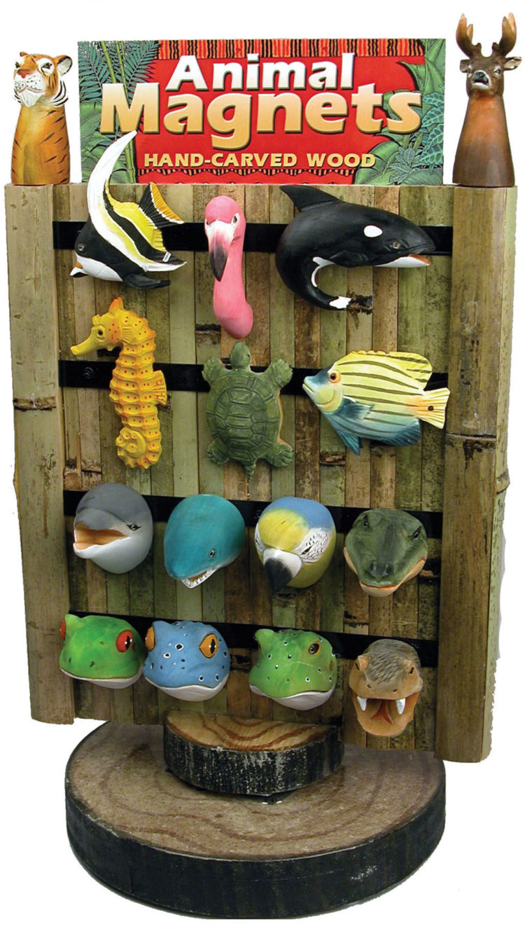 Magnet, Bamboo And Metal Two Sided Display